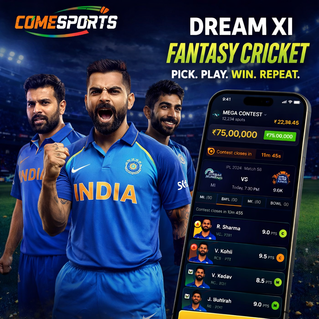 My 11 Master fantasy cricket and India team visual